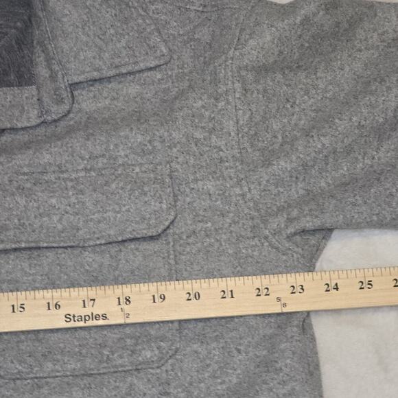H&M Gray Button Up Overshirt Shacket Jacket Men’s Small Relaxed Fit Long Sleeve - Picture 8 of 13